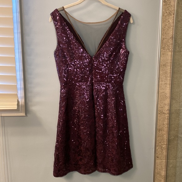 Purple Sequin Dress BCBG MaxAzria Size 6 - Picture 5 of 7